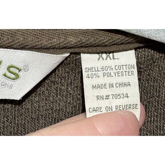 Orvis Quarter Zip Sweater Long Sleeve Pullover Sweater Olive Green/White XXL - Picture 2 of 11